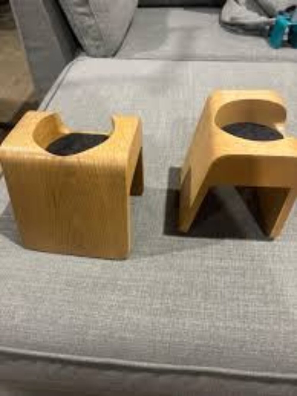 Lovesac Sactionals Angled Side Drink Holder: Blonde